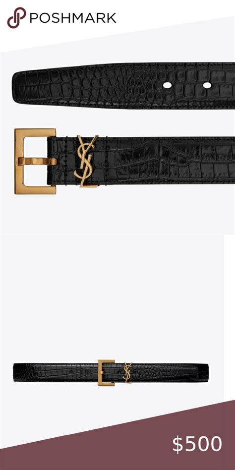 snake gold belt ysl|YSL crocodile belt.